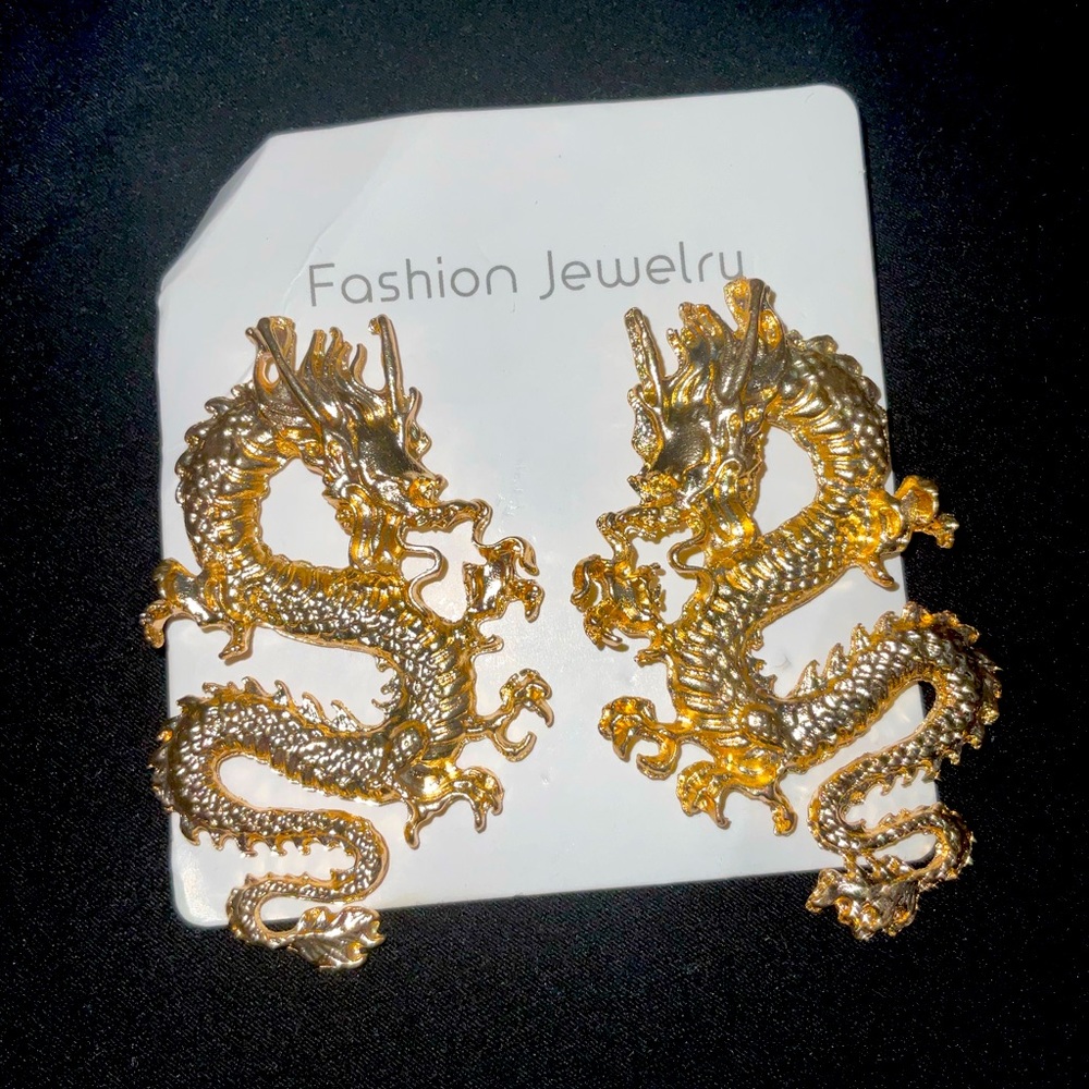 Gold Dragon earrings